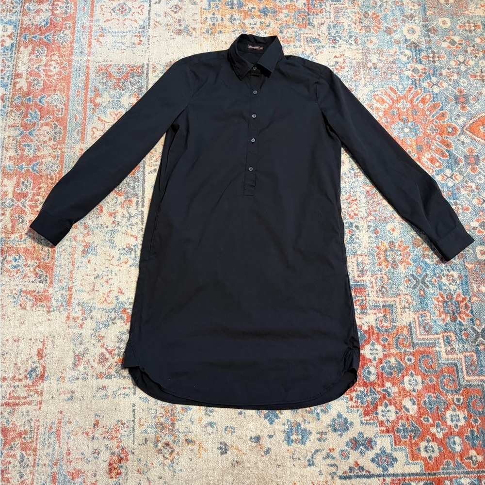 J. McLaughlin black cotton button-up shirtdress